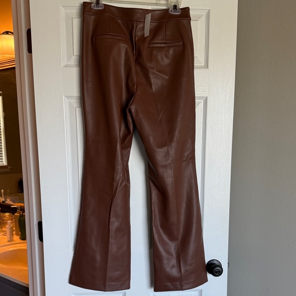 Brown Leather Flared Pants - Picture 4 of 12